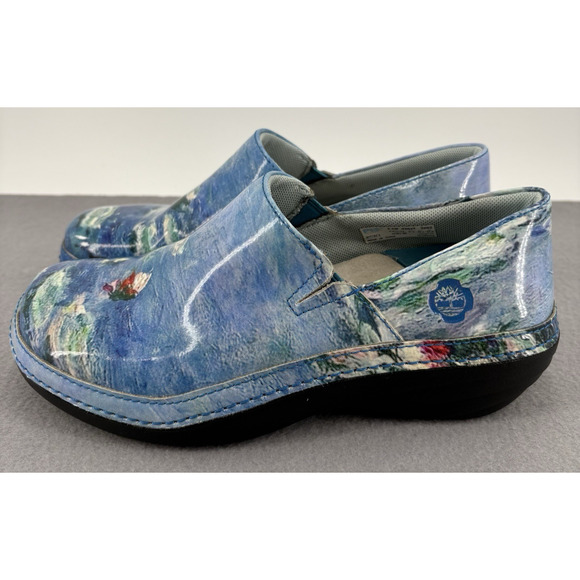 Timberland Pro 6.5W Light Blue Slip-On Work Shoe Nurse Watercolor Painting 92627 - Picture 1 of 15